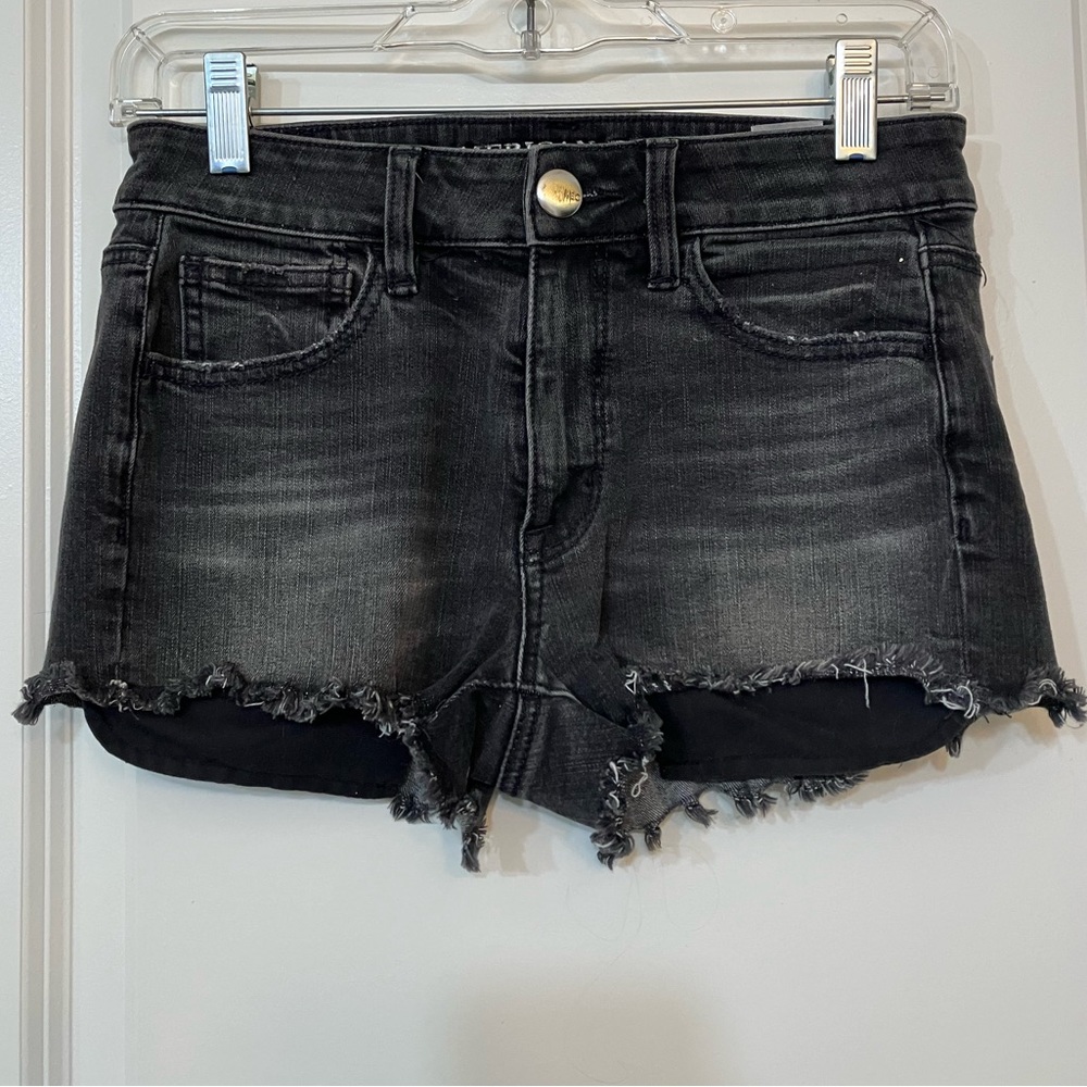 American Eagle Outfitters High Rise Shortie Shorts Black Size 2